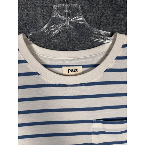 Pact Soft Spun Tee Shirt Dress Large Paris Stripe Coastal Beach Resort Boho - Picture 8 of 8